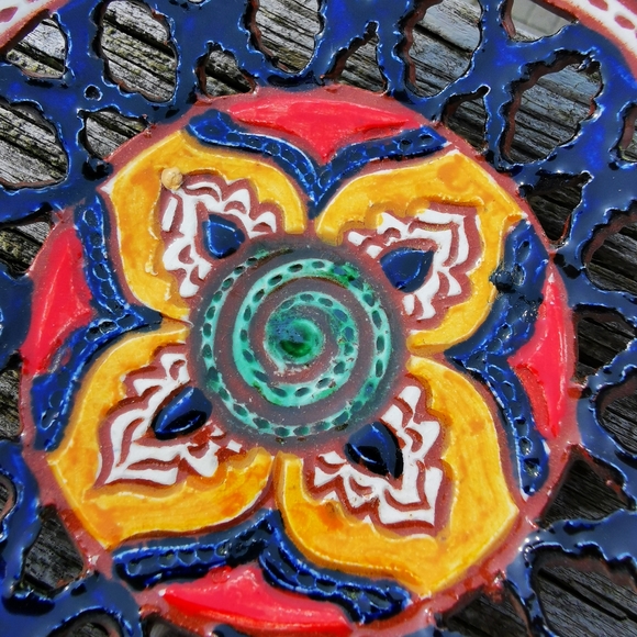 Tito Ubeda Red Clay Pottery Lattice Decorative Plate Andalusian Pottery - Picture 11 of 16